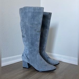 Vintage 90s does 60s Classique Blue Suede Knee High Boots